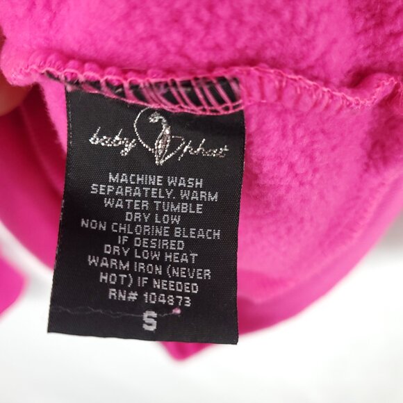 Baby Phat Y2K Pink Womens Drawstring Hoodie Lace Up Slv Sz Small - Picture 9 of 13